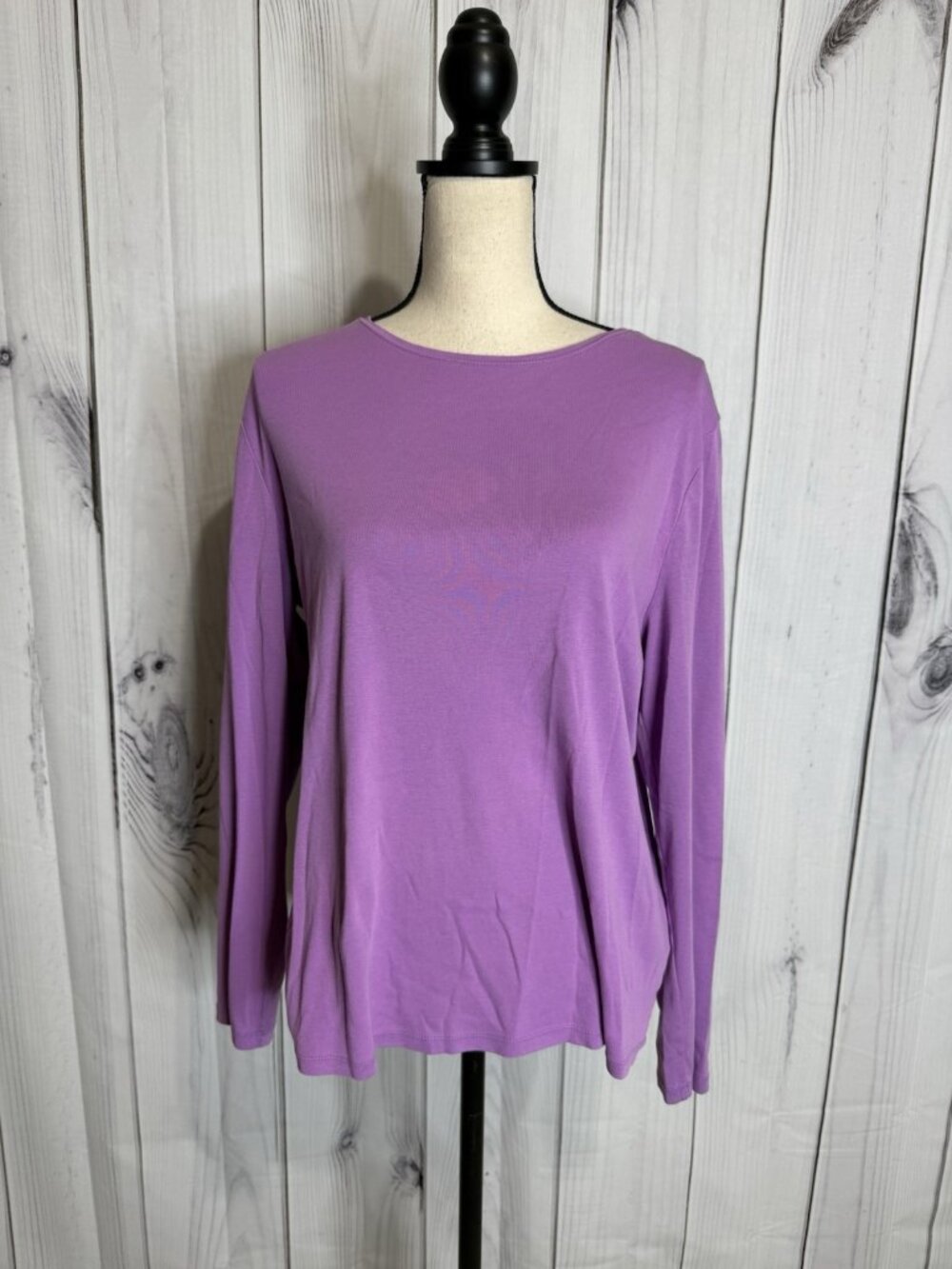 Talbots The Talbots Tee Women's XL Purple 100% Pima Cotton Long Sleeve T-Shirt